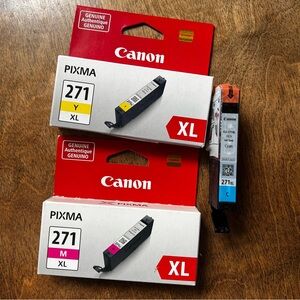 NEW Canon Genuine Printer Ink CLI-271 XL CMY 3 Pack Cyan Magenta Yellow 10.8 ml